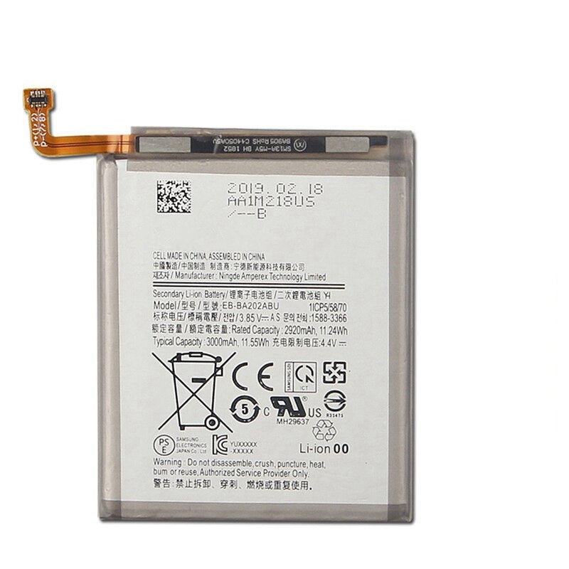 Batterie de remplacement pour Samsung Galaxy A10e (A102) / A20e (A205), EB-BA202ABE EB-BA202ABU Batterie de remplacement pour Samsung Galaxy A10e (A102) / A20e (A205), EB-BA202ABE EB-BA202ABU